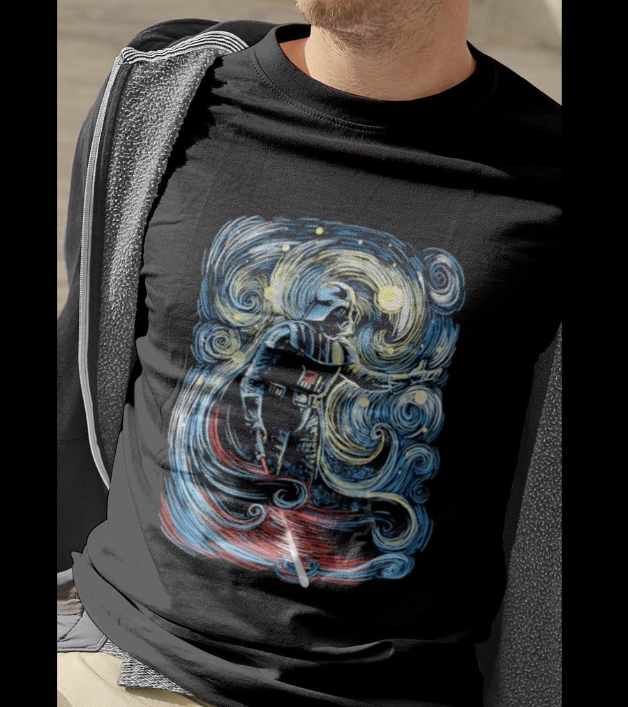 Darth Vader Starry Night Style Fusion Van Gogh Fantasy T-Shirt