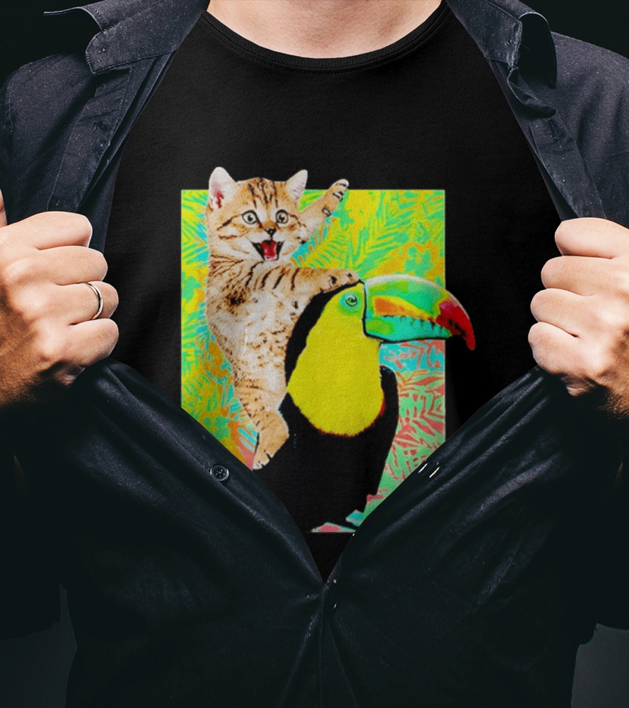 Liv And Maddie Joey Rooney Cat Toucan Ride Vibrant Animal Adventure T-Shirt