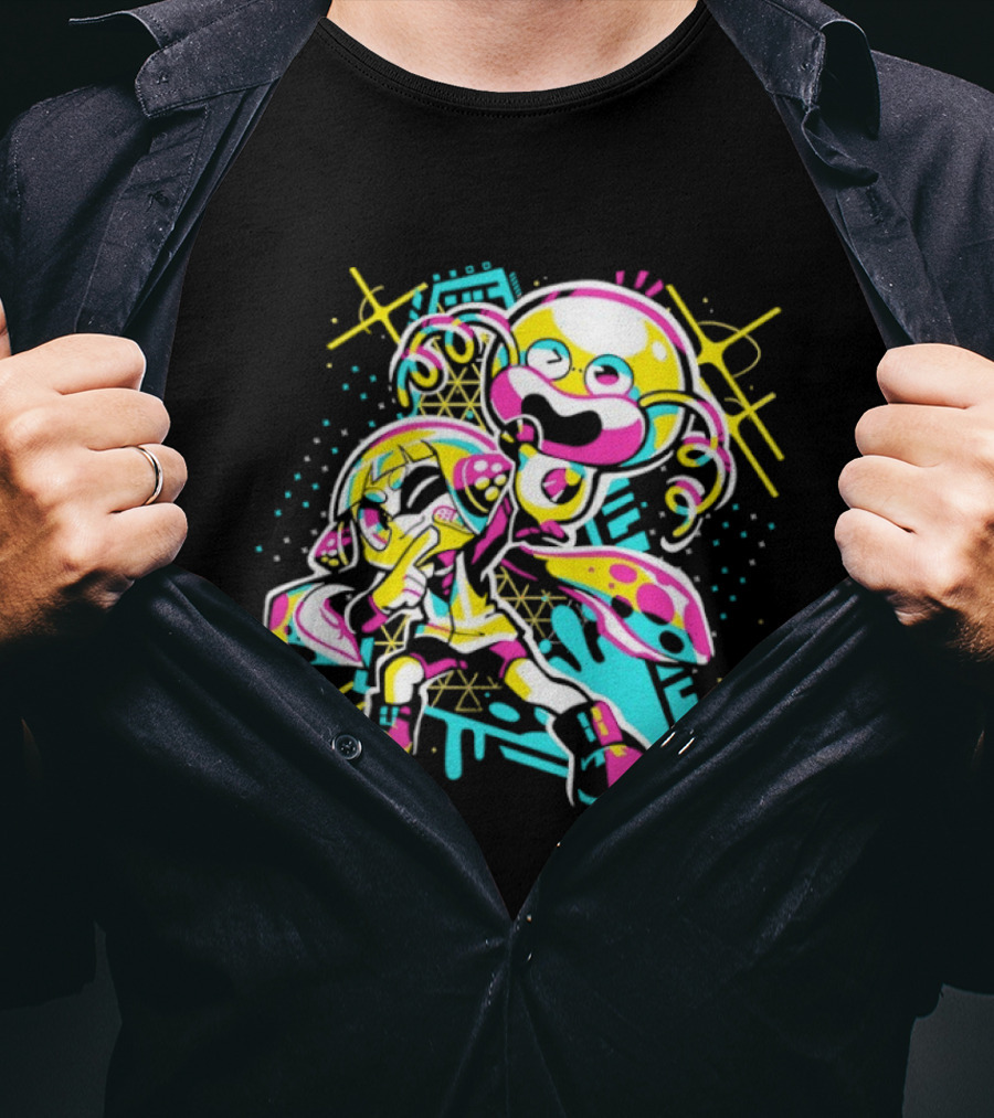 Splatoon Zap Vibrant Inkling And Octopus Splash T-Shirt