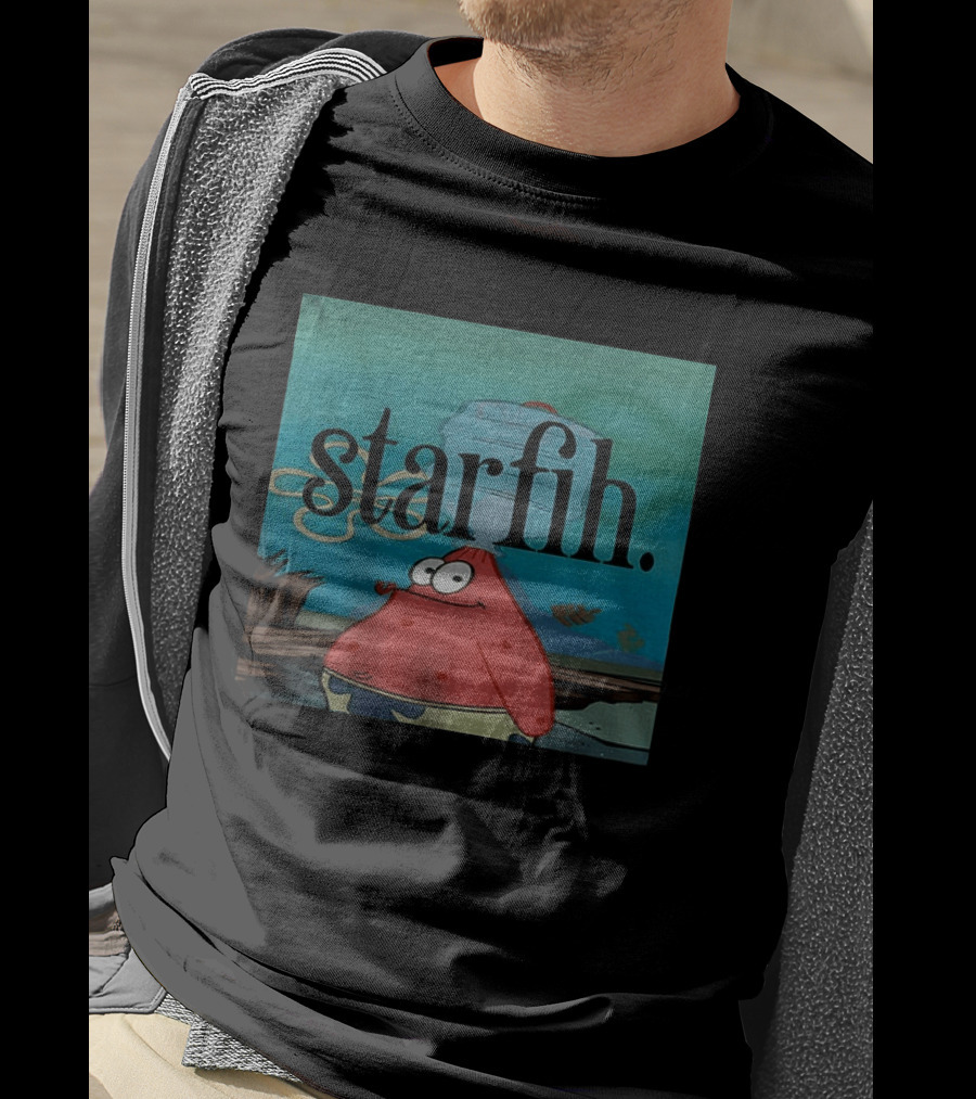 Starfih Meme Character Underwater Scene T-Shirt