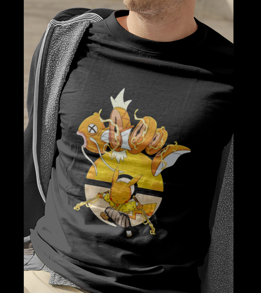 Magikarp And Pikachu Thunder Sashimi Showdown Ultimate Battle T-Shirt