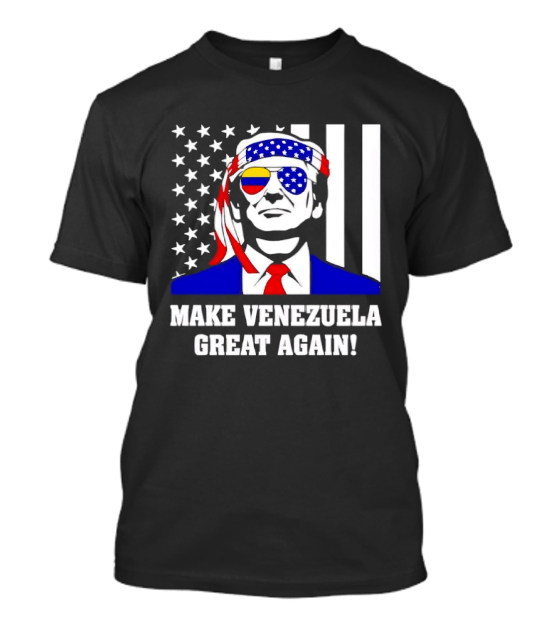 Make Venezuela Great Again 2026 Trump USA Venezuela Flag Glasses T-Shirt