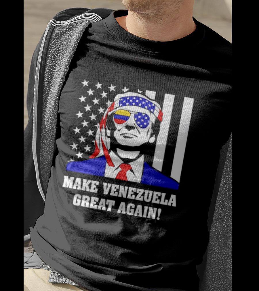 Make Venezuela Great Again 2026 Trump USA Venezuela Flag Glasses T-Shirt