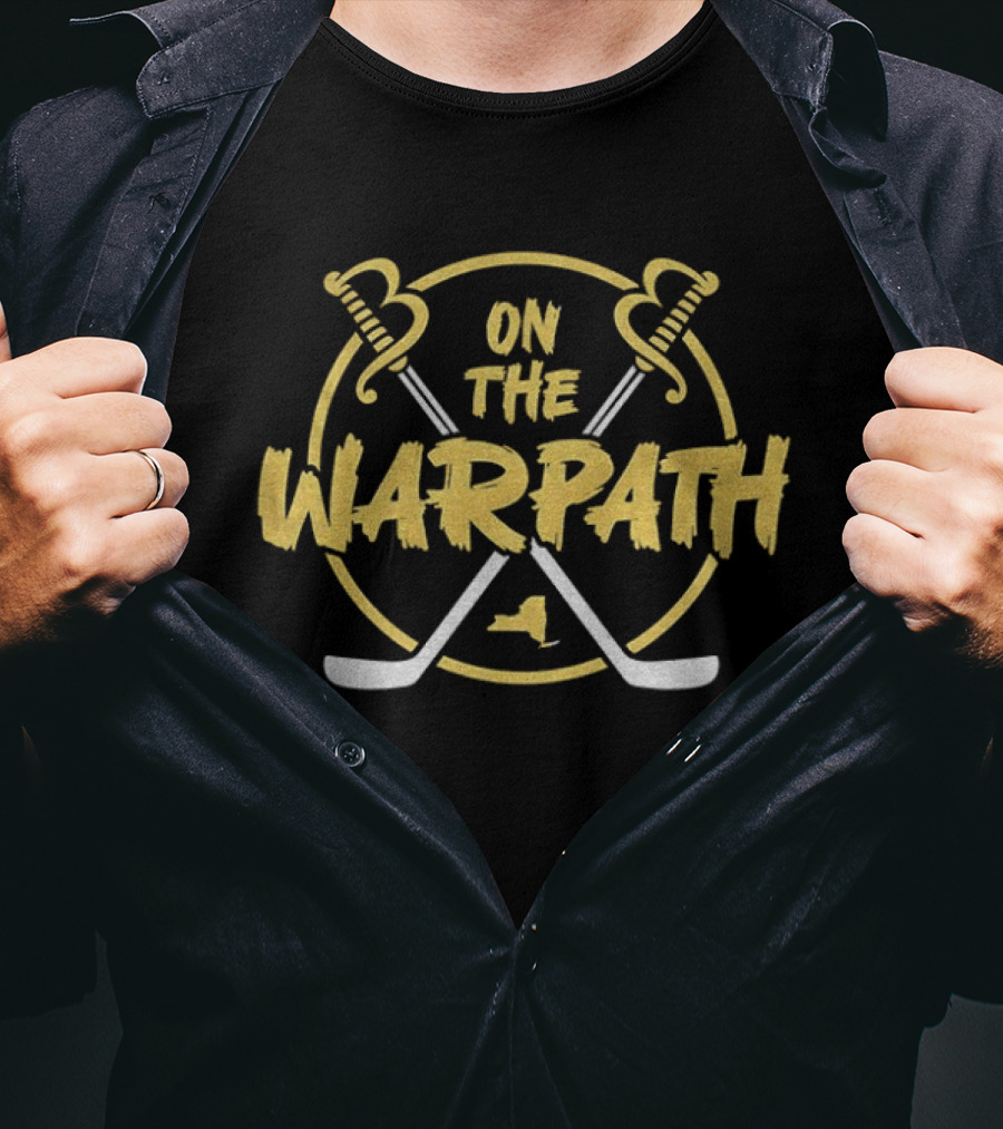 On The Warpath Buffalo Sabres Hockey Swords And Sticks T-Shirt