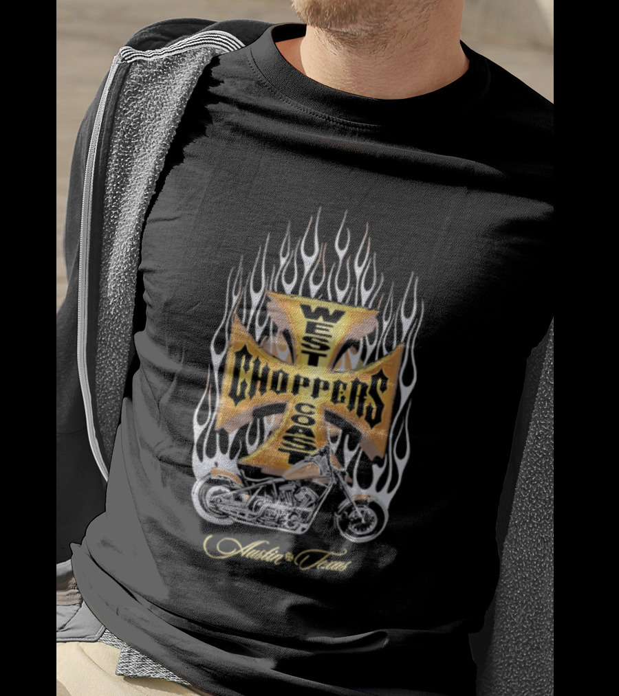 West Coast Choppers Flames Authentic Trademark T-Shirt