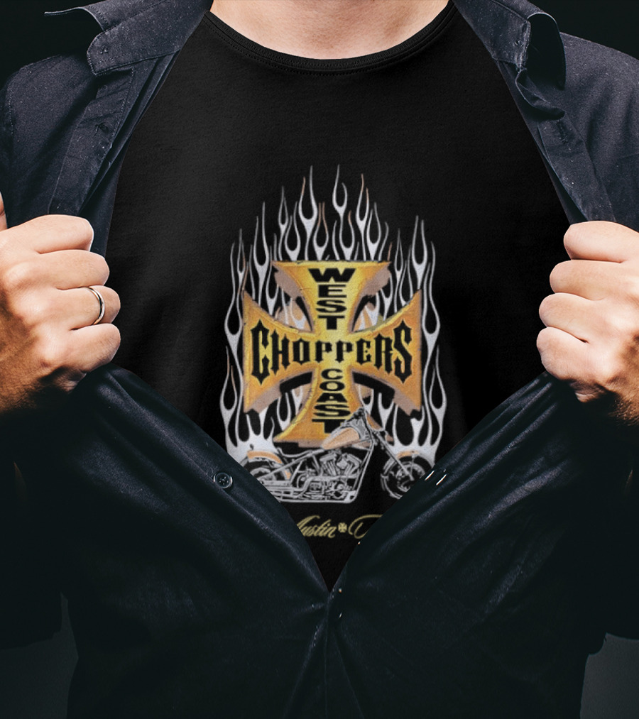 West Coast Choppers Flames Authentic Trademark T-Shirt