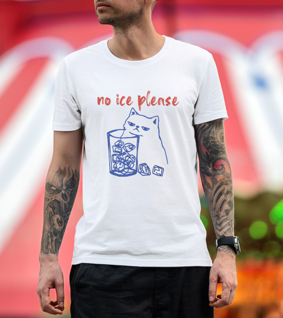 No Ice Please Cat Anti ICE Political T-Shirt