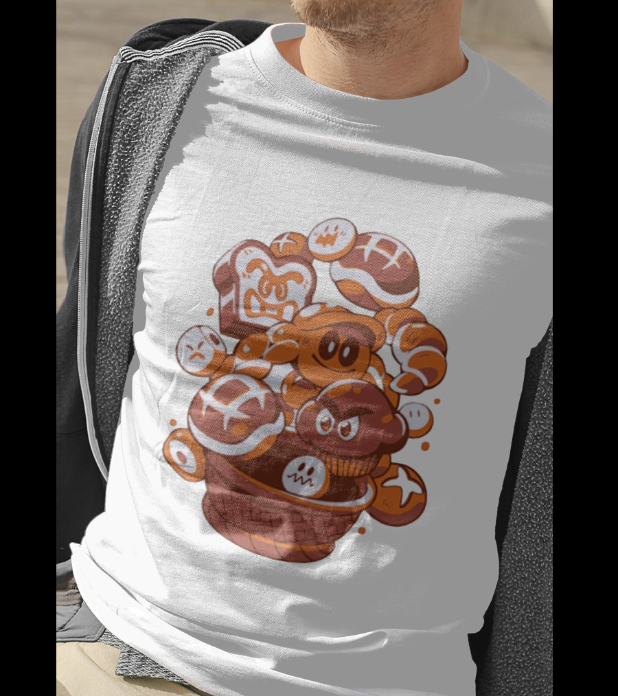 Enemies And Breads Angry Toast And Muffin Characters Basket T-Shirt