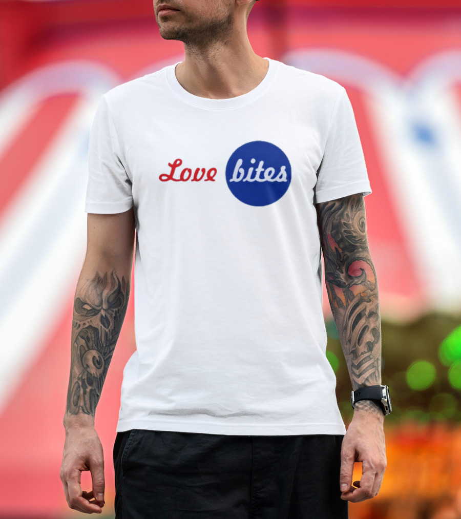 Love Bites Retro Red Blue T-Shirt