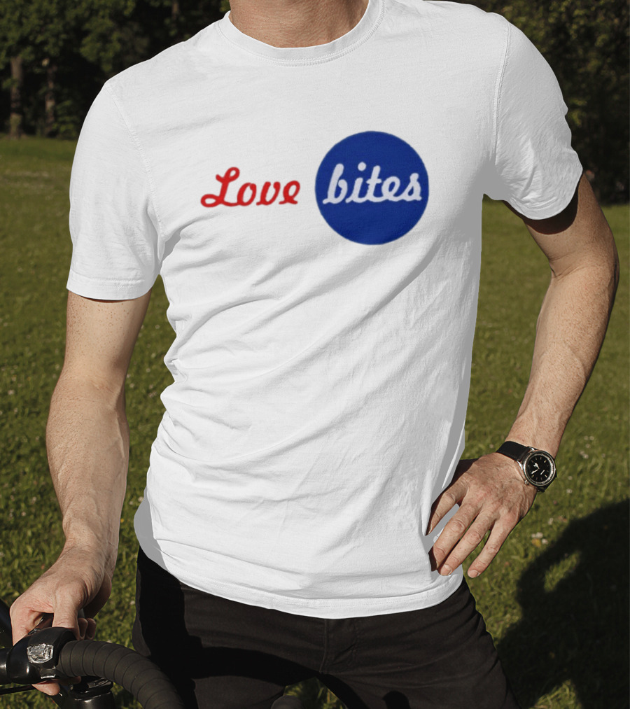 Love Bites Retro Red Blue T-Shirt