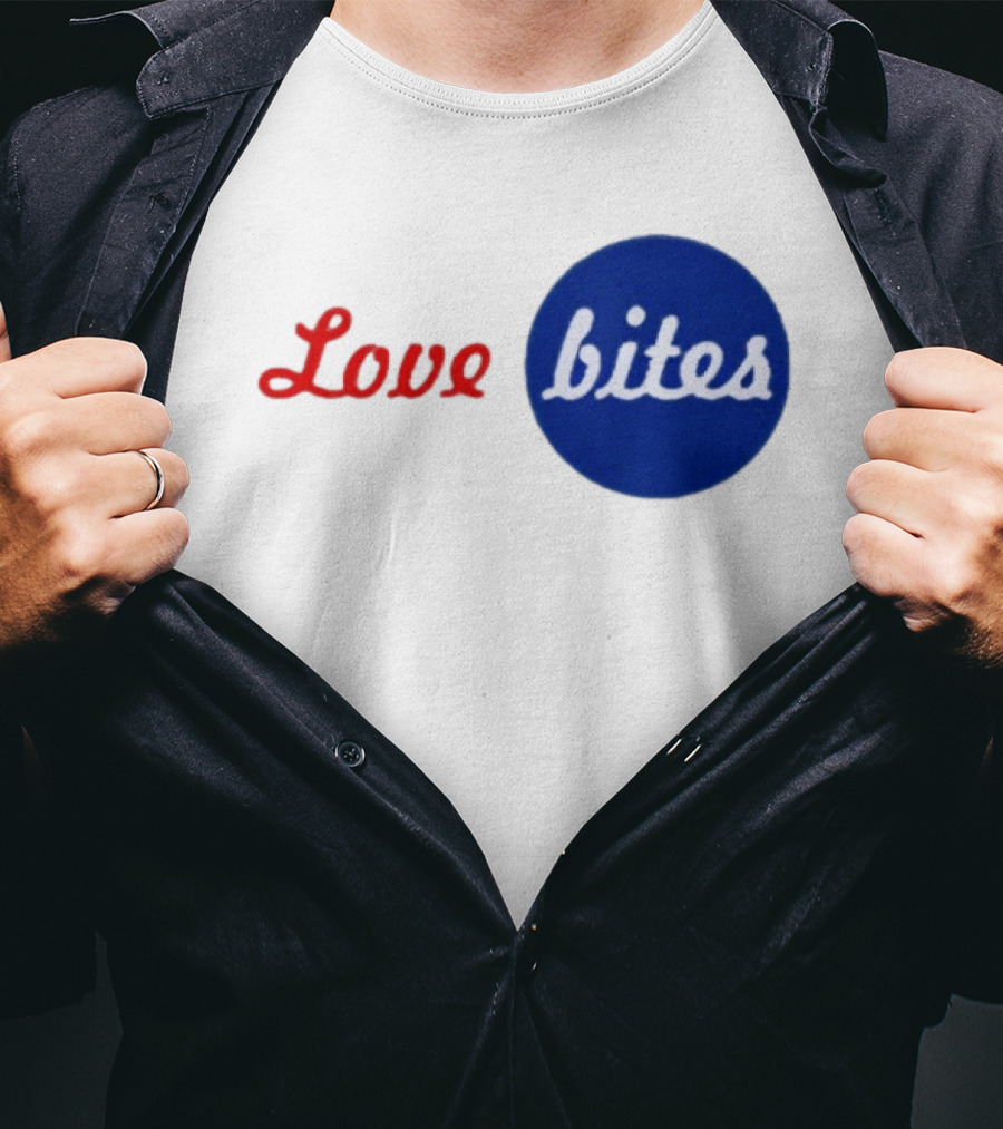 Love Bites Retro Red Blue T-Shirt