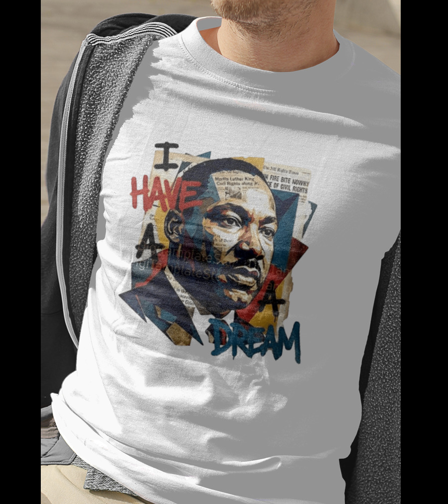 Martin Luther King Jr I Have A Dream Civil Rights Newspaper Collage T-Shirt