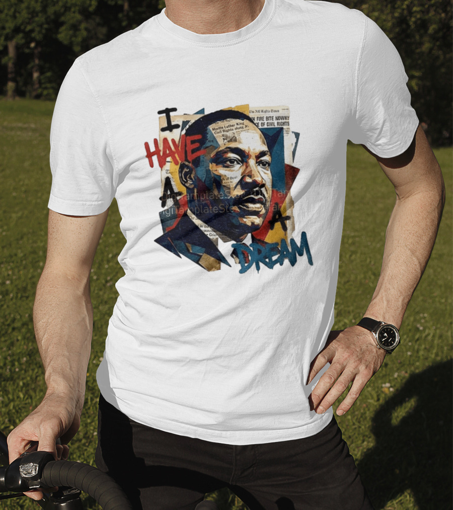 Martin Luther King Jr I Have A Dream Civil Rights Newspaper Collage T-Shirt