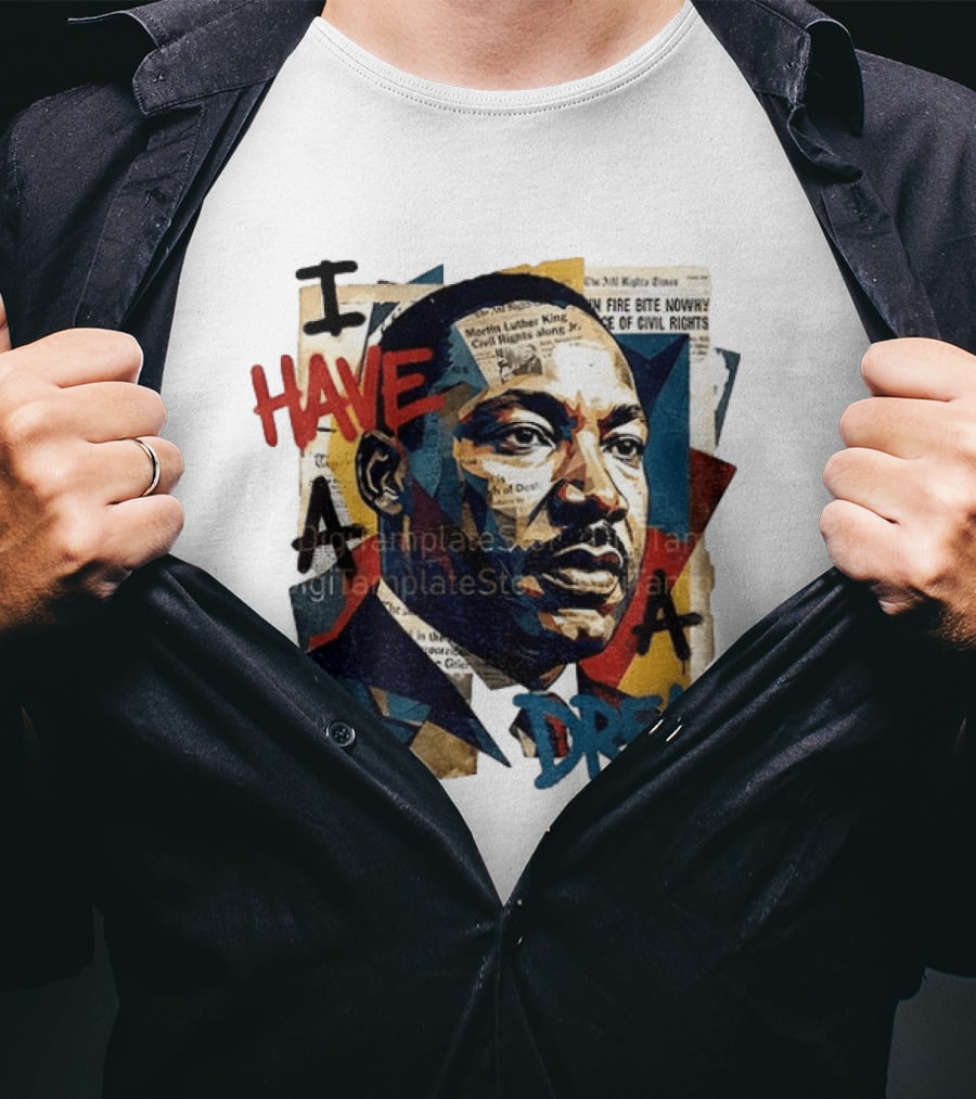 Martin Luther King Jr I Have A Dream Civil Rights Newspaper Collage T-Shirt