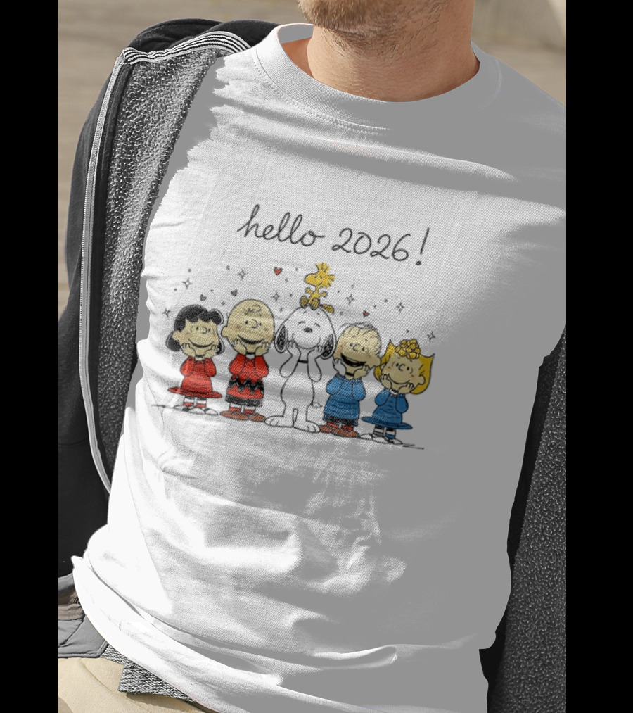 Hello 2026 Peanuts Snoopy And Friends Celebration T-Shirt