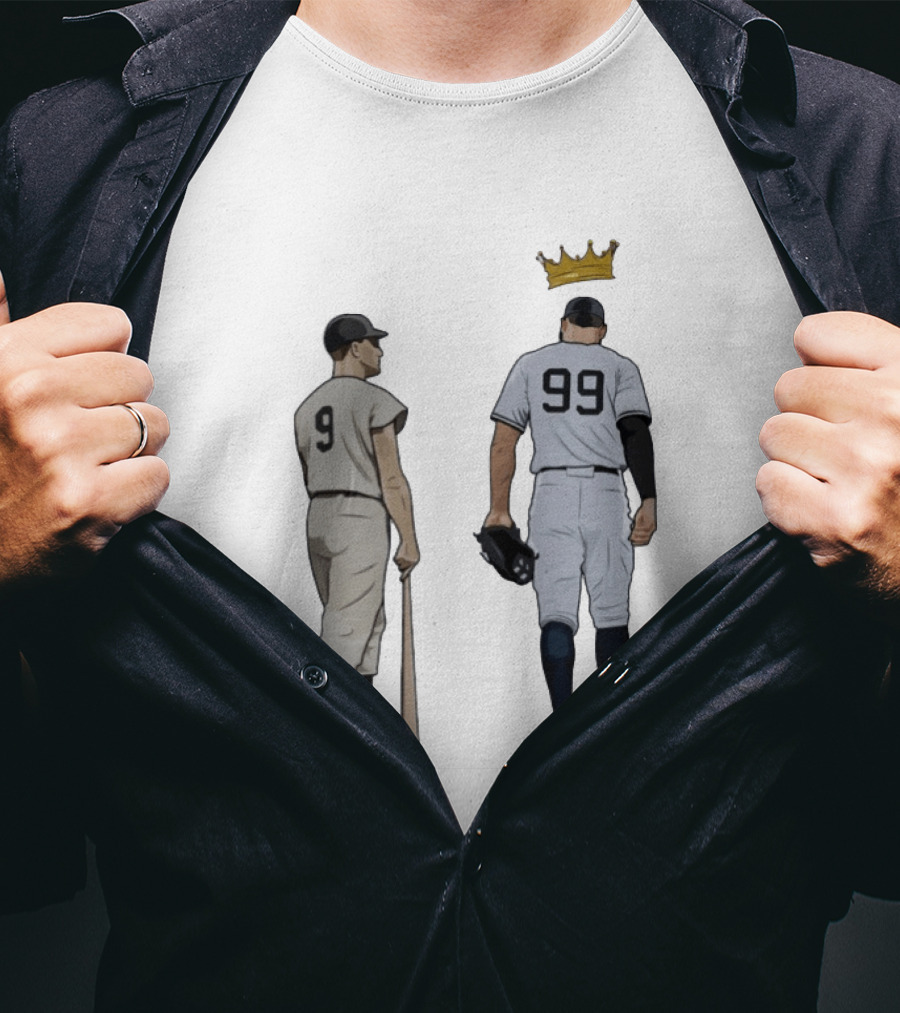 Roger Maris 9 Aaron Judge 99 Crown New York Yankees Fleece T-Shirt