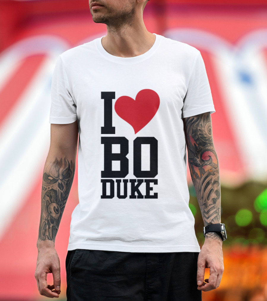 I Love Bo Duke Red Heart Classic Fan T-Shirt