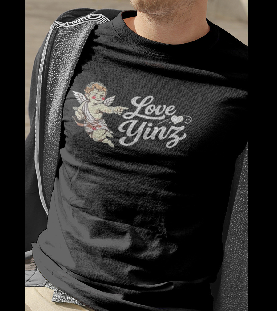 Love Yinz Cupid Valentine's Day Pittsburgh T-Shirt