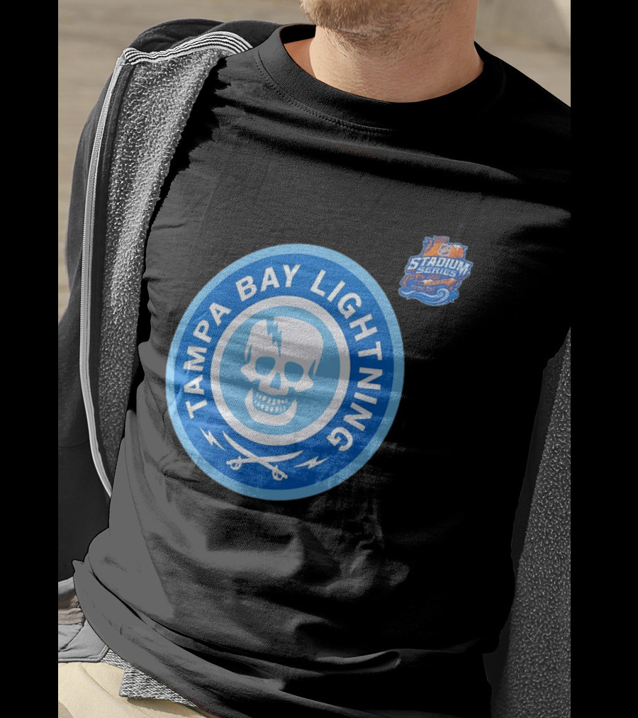 Tampa Bay Lightning Skull Circle Stadium Series T-Shirt
