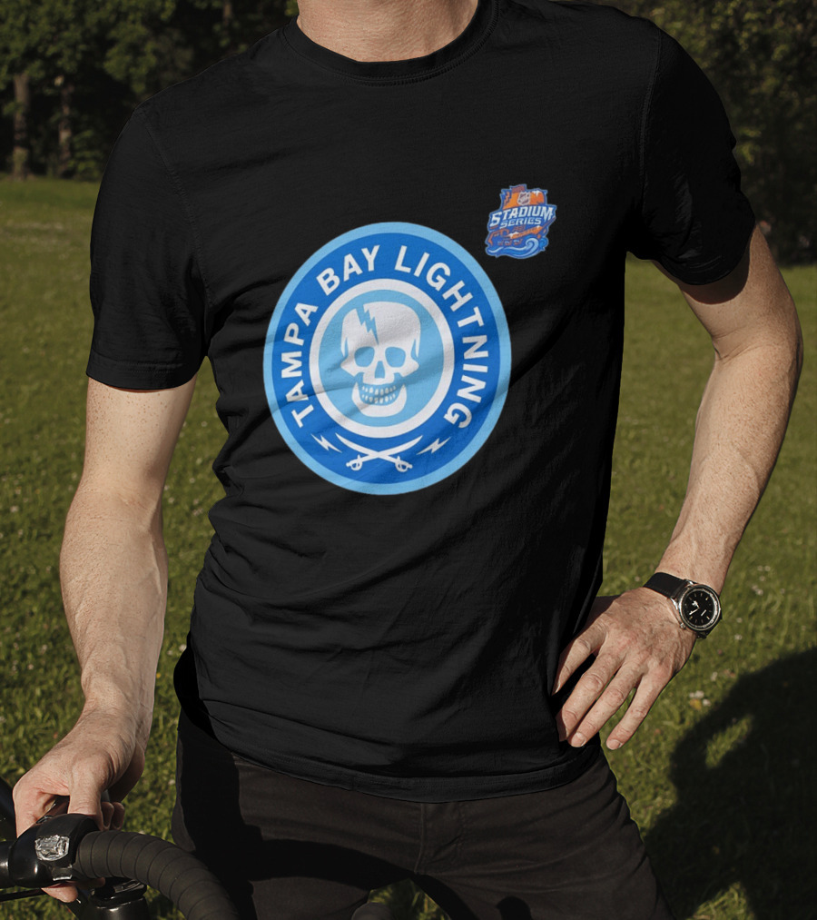 Tampa Bay Lightning Skull Circle Stadium Series T-Shirt