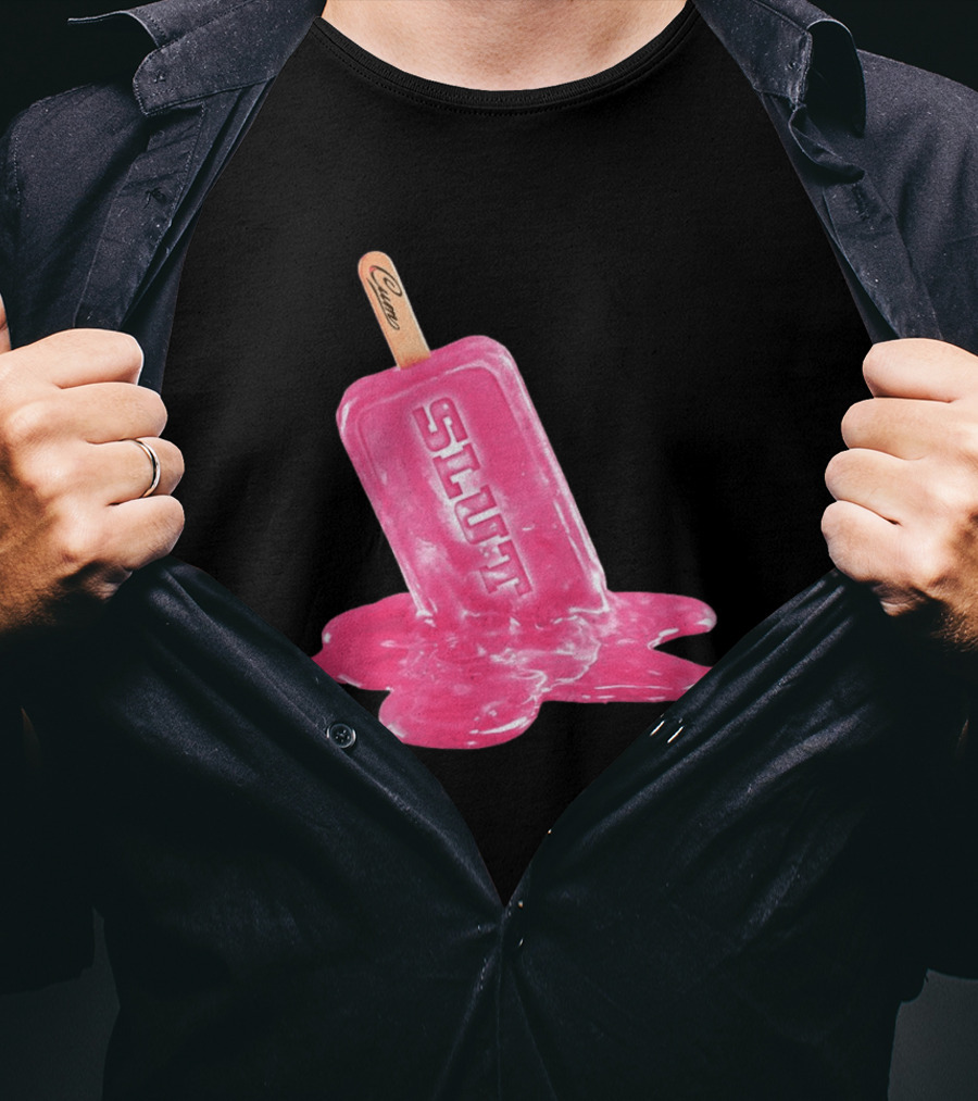 SLUT Pink Melting Ice Cream Stick T-Shirt