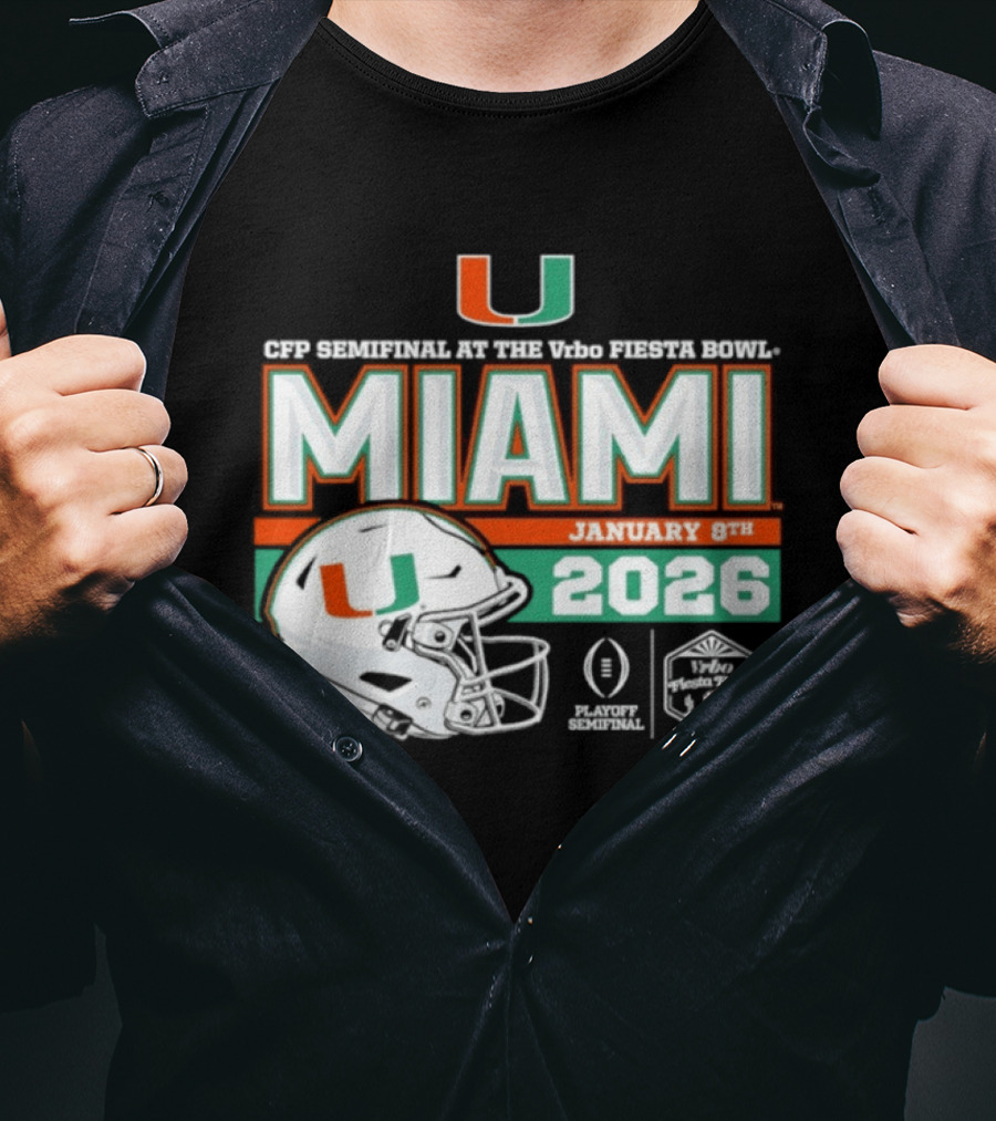 CFP Semifinal Vrbo Fiesta Bowl Miami Hurricanes January 8th 2026 T-Shirt