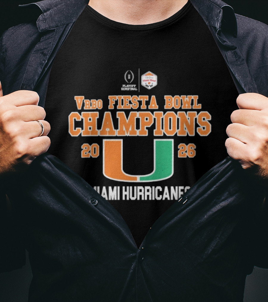 Vrbo Fiesta Bowl Champions 2026 Miami Hurricanes T-Shirt