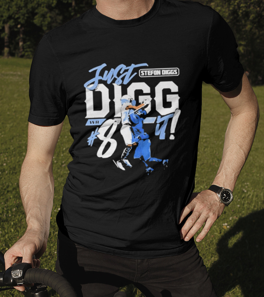 Stefon Diggs Just Digg It Number 14 Football Action T-Shirt