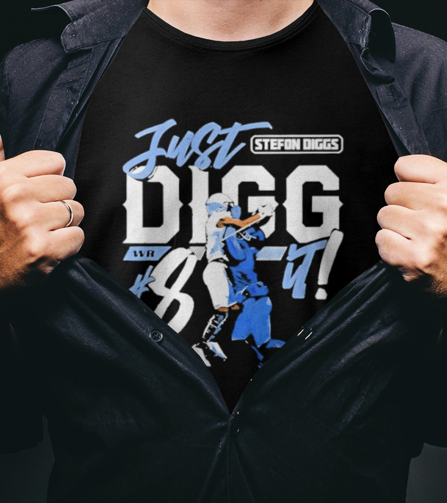 Stefon Diggs Just Digg It Number 14 Football Action T-Shirt