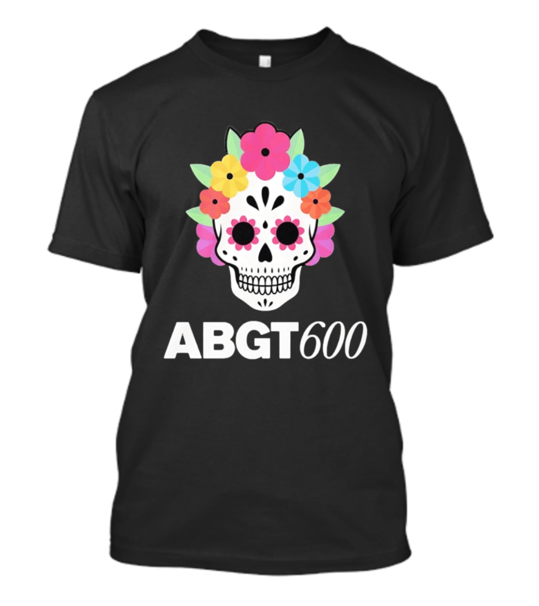 ABGT 600 Sugar Skull Colorful Floral T-Shirt