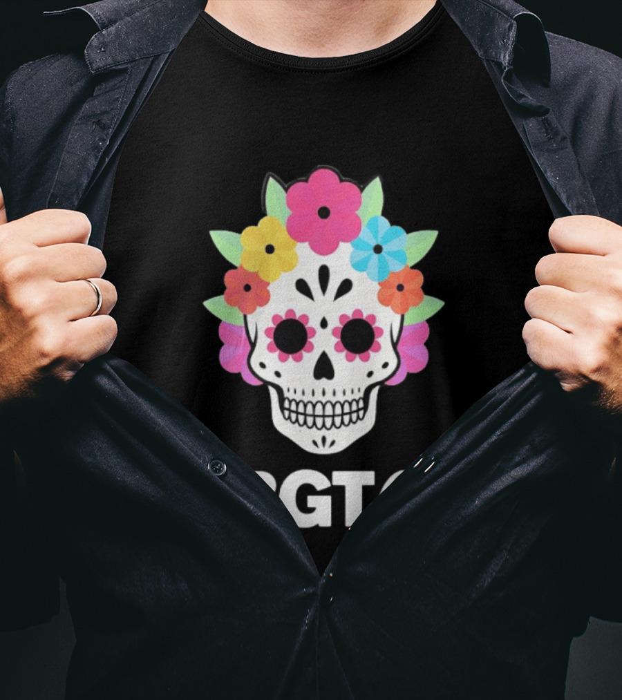 ABGT 600 Sugar Skull Colorful Floral T-Shirt