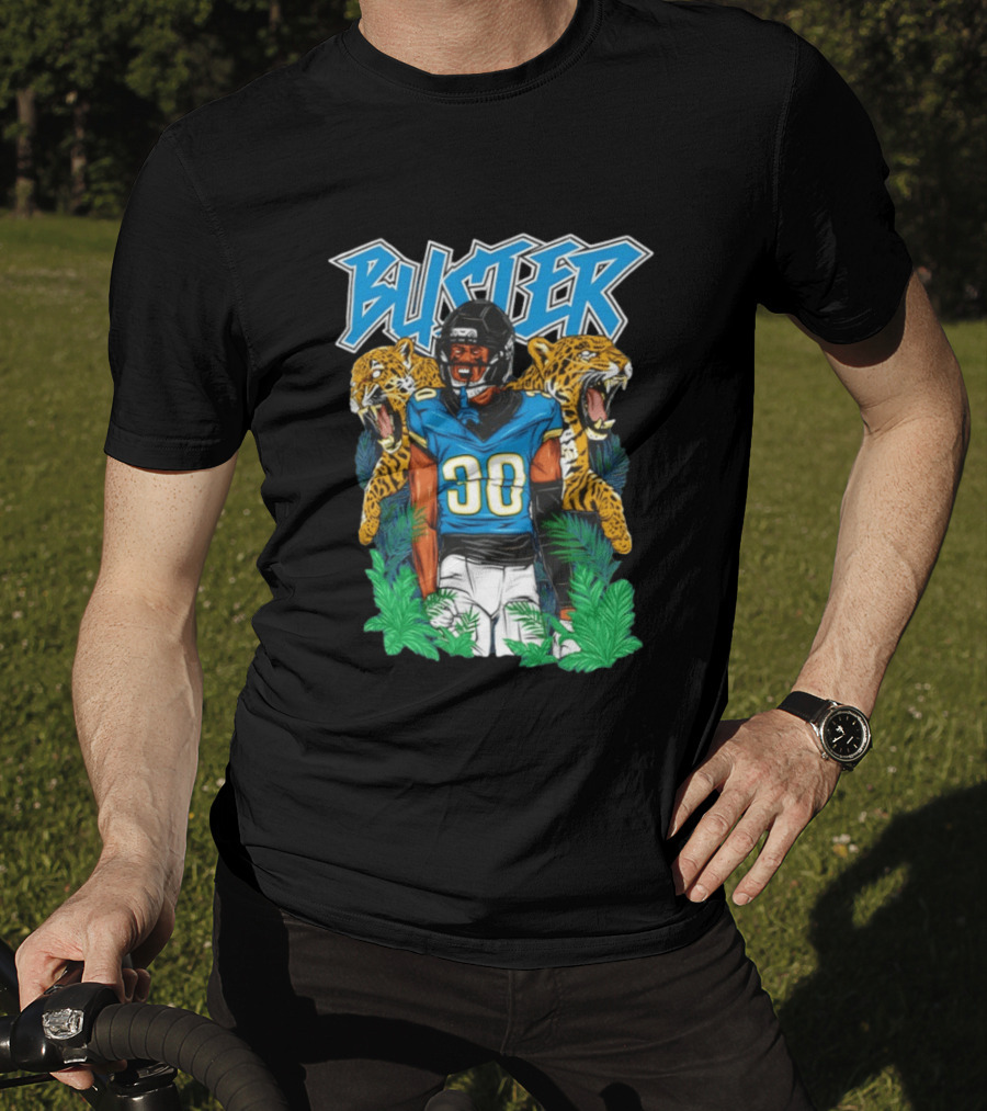 Buster Montaric Brown Jacksonville Jaguars Football 30 T-Shirt