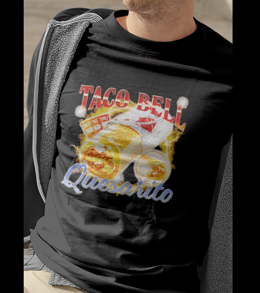 Taco Bell Quesarito Bold Text Fiery T-Shirt
