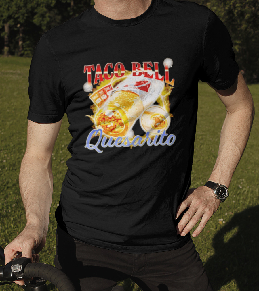 Taco Bell Quesarito Bold Text Fiery T-Shirt