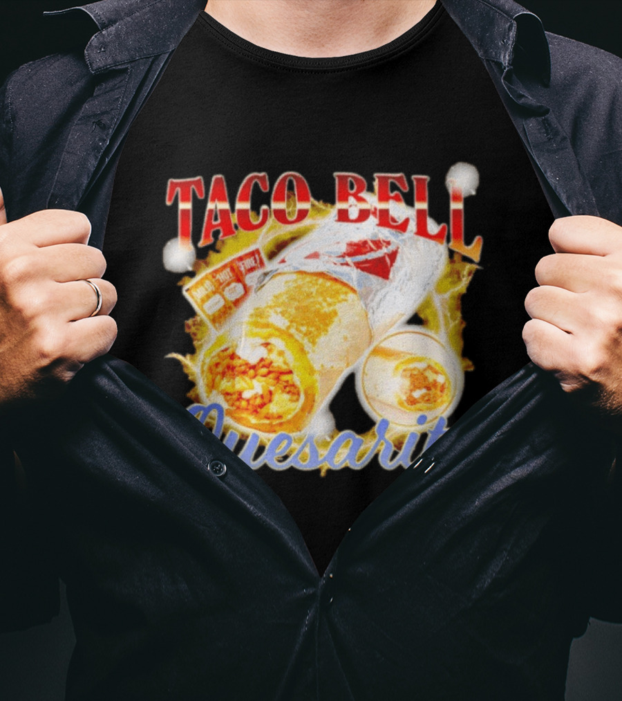Taco Bell Quesarito Bold Text Fiery T-Shirt