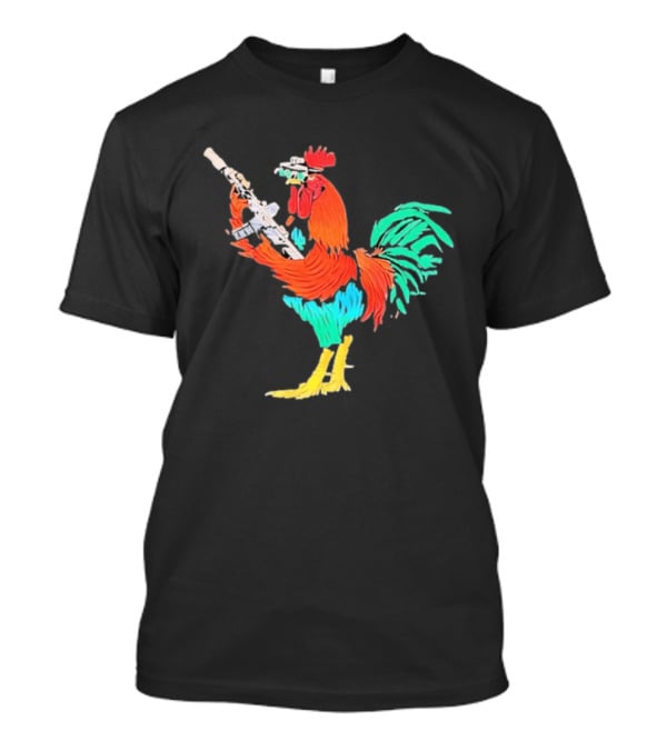Tactical Rooster Holding Weapon T-Shirt