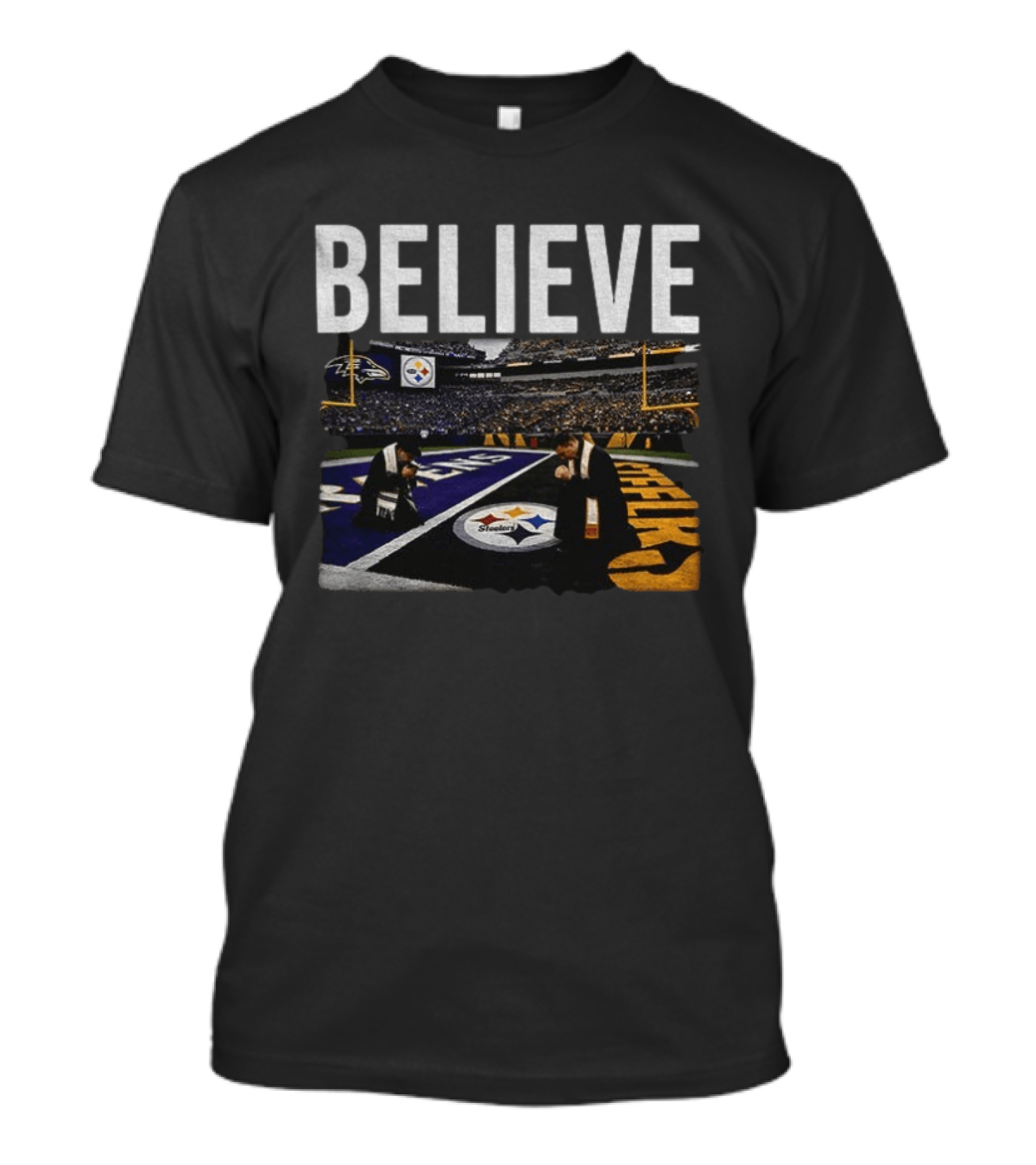 Believe Pittsburgh Steelers Football Stadium Kneeling T-Shirt