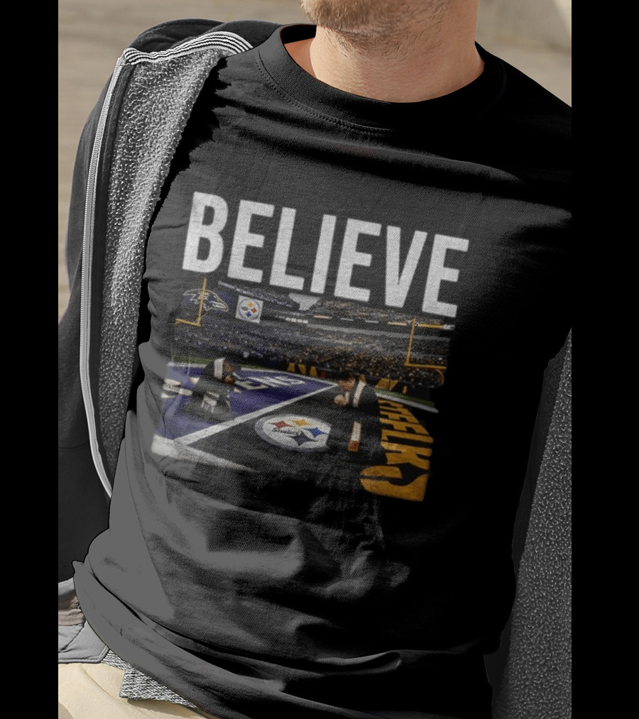Believe Pittsburgh Steelers Football Stadium Kneeling T-Shirt
