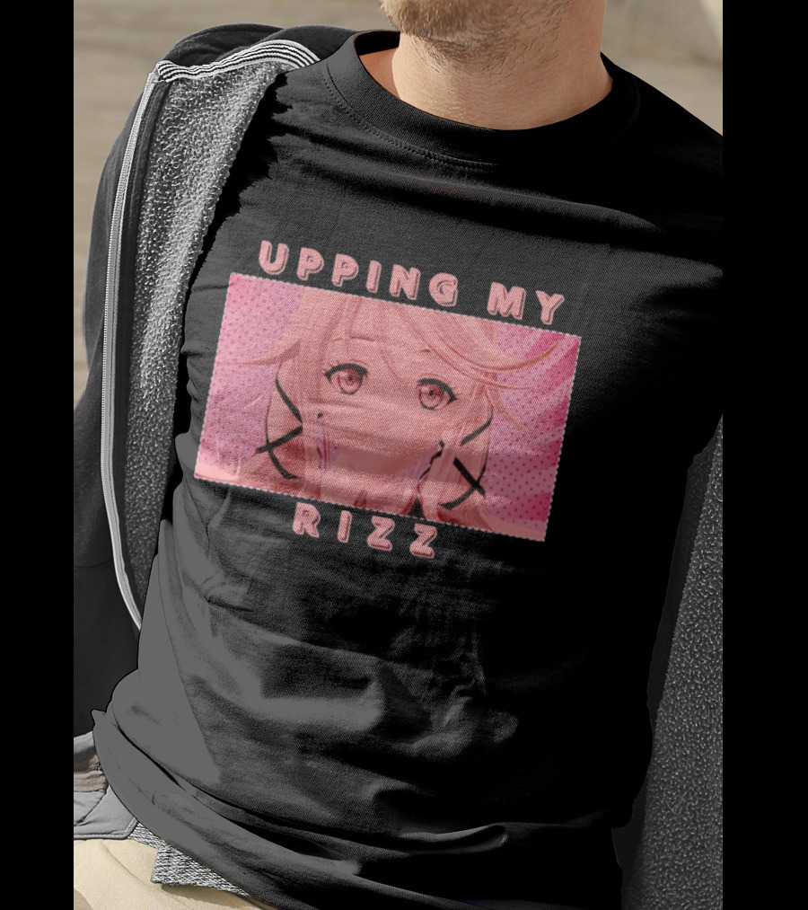 Upping My Rizz Anime Aesthetic Pink And Black T-Shirt