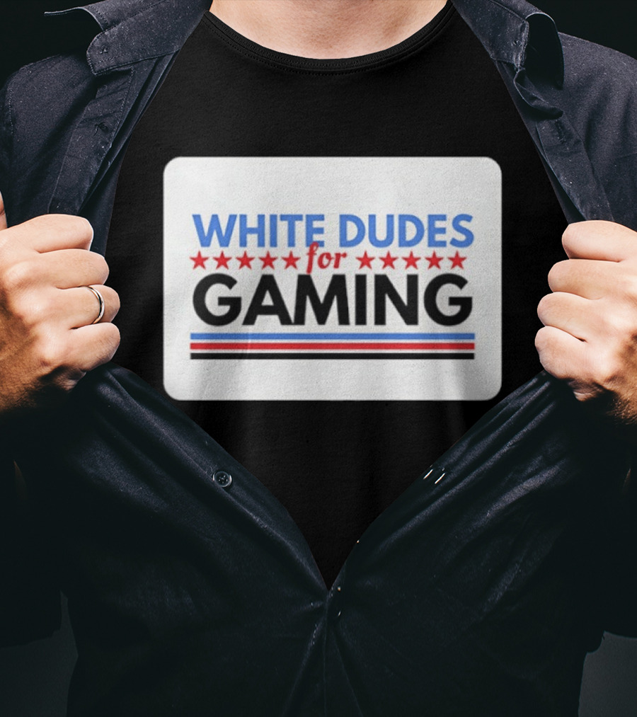White Dudes For Gaming Stars Stripes T-Shirt