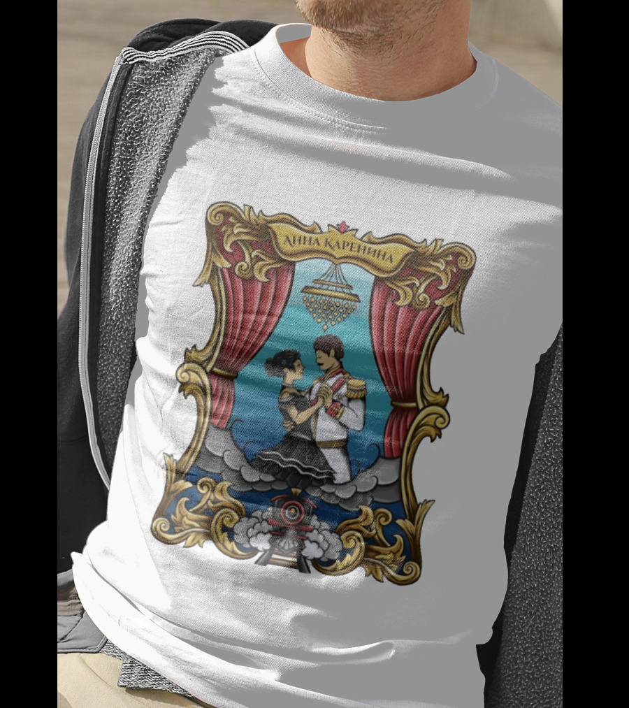 Anna Karenina Ballroom Dance Scene With Train Motif T-Shirt