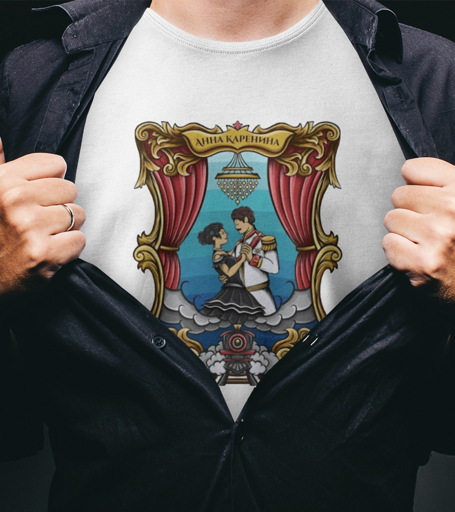 Anna Karenina Ballroom Dance Scene With Train Motif T-Shirt