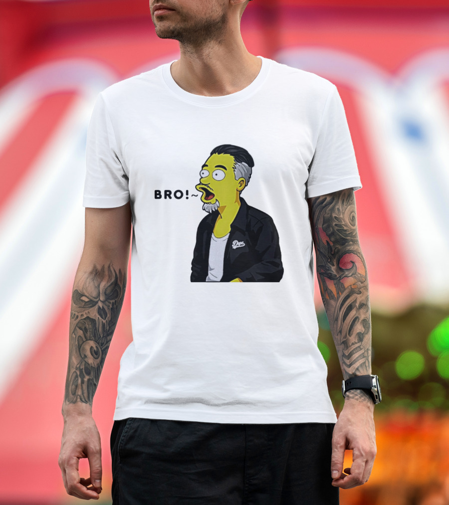 BRO The Simpson Basketball Player Inspired Character With Yellow Humor T-Shirt