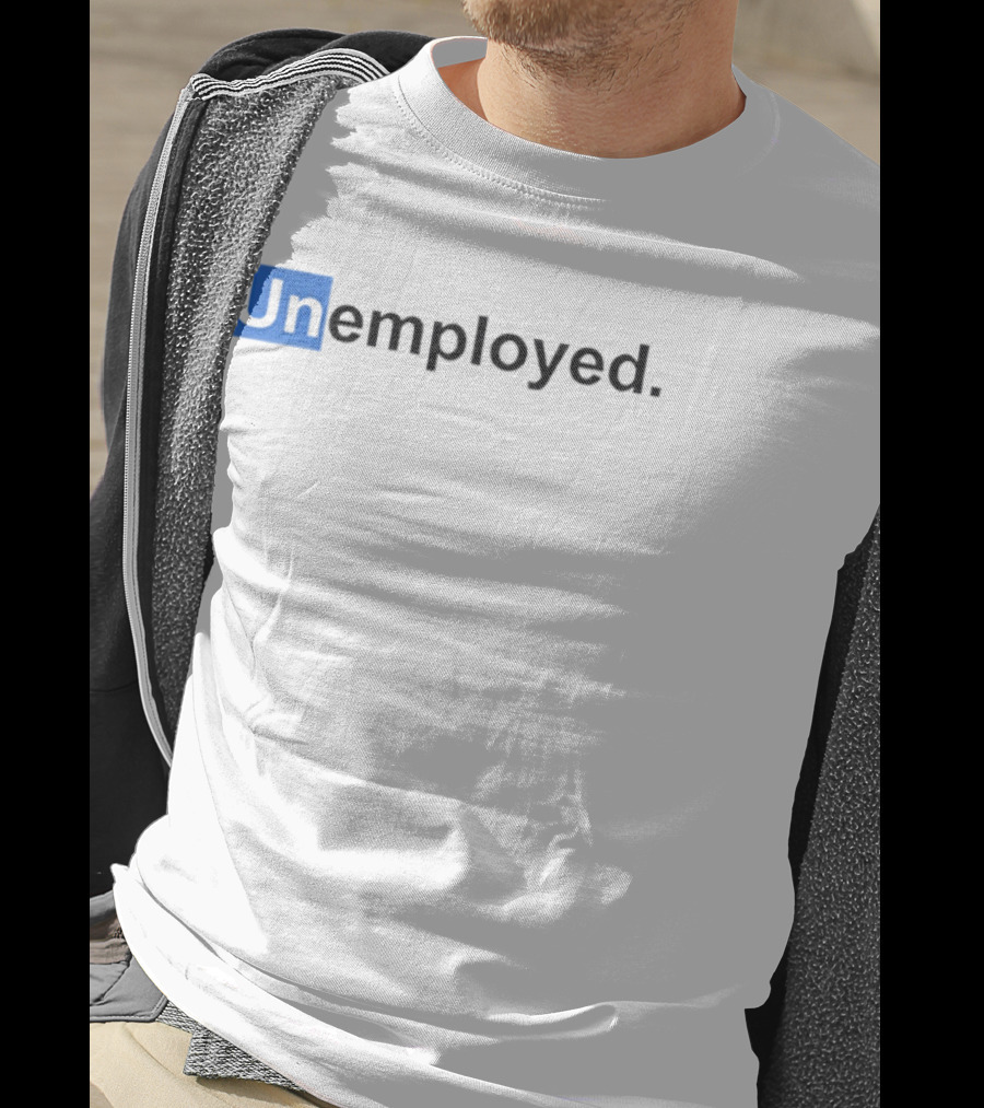 Unemployed UN Blue Box Wordplay T-Shirt