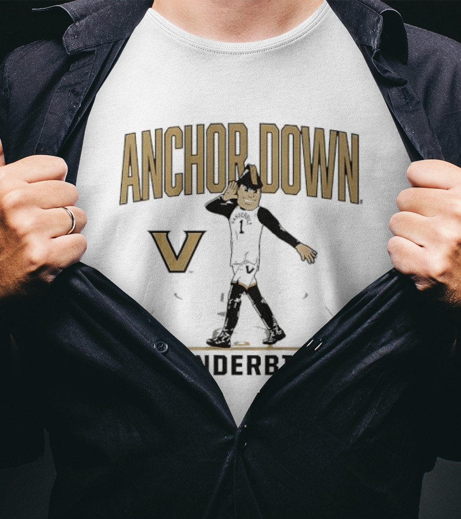 Vanderbilt Anchor Down Basketball Court Mascot V T-Shirt