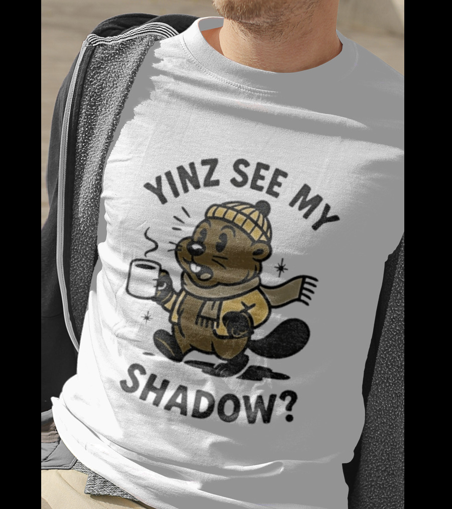 Yinz See My Shadow Pittsburgh Groundhog Day Cozy Cartoon T-Shirt