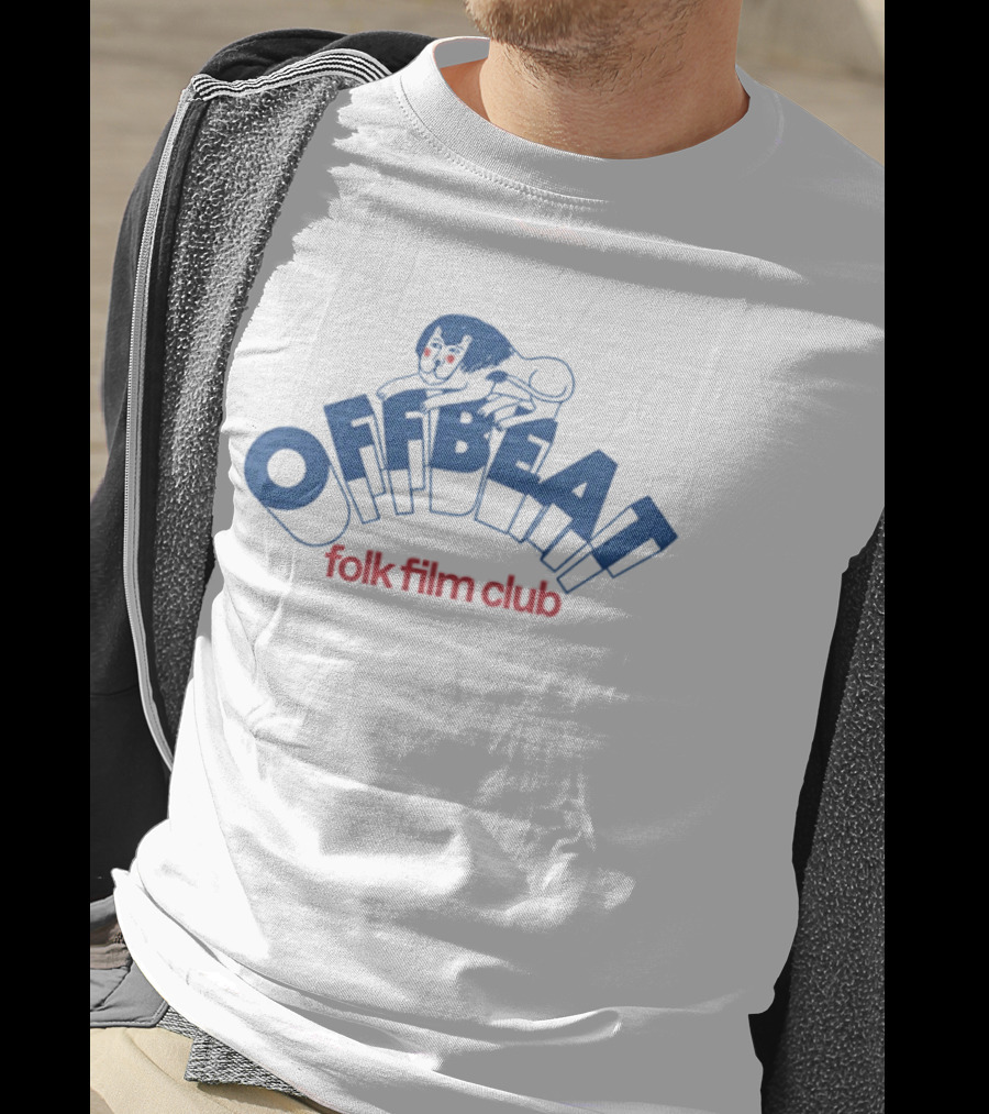 Offbeat Folk Film Club Playful Blue T-Shirt