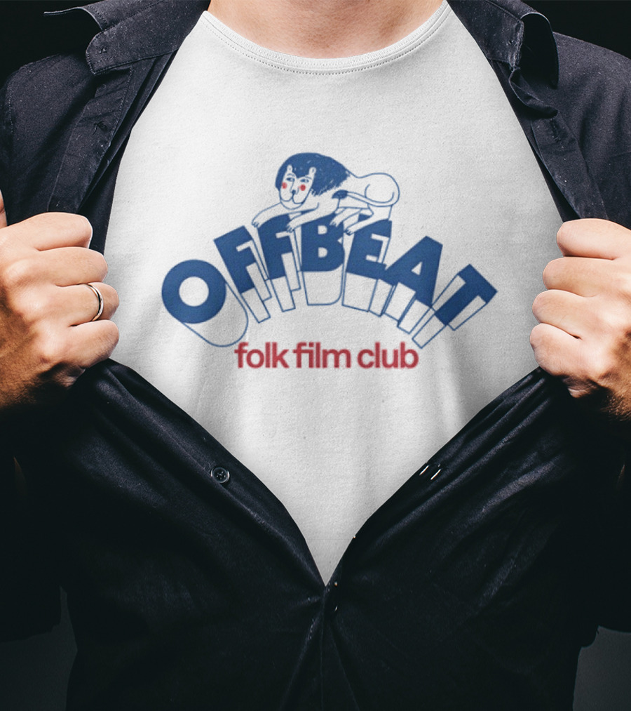 Offbeat Folk Film Club Playful Blue T-Shirt