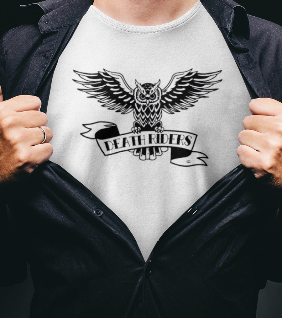 Death Riders Owl Wings Spread Dark T-Shirt