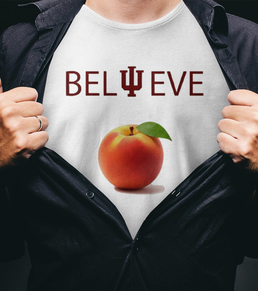 Believe Indiana Hoosiers Football Peach T-Shirt